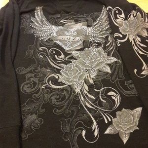 Dots Black hoodie lite weight graphic sweater